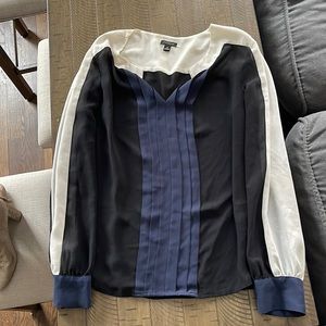 Ann Taylor colorblock v-neck blouse